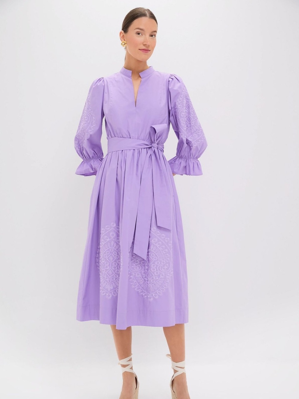 NWOT Tuckernuck Hyacinth House Lavender Embroidered Dowling Midi Dress Medium